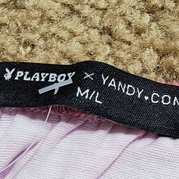 Playboy Pink White Bandeau Pajama Short Set -E - Picture 5 of 6